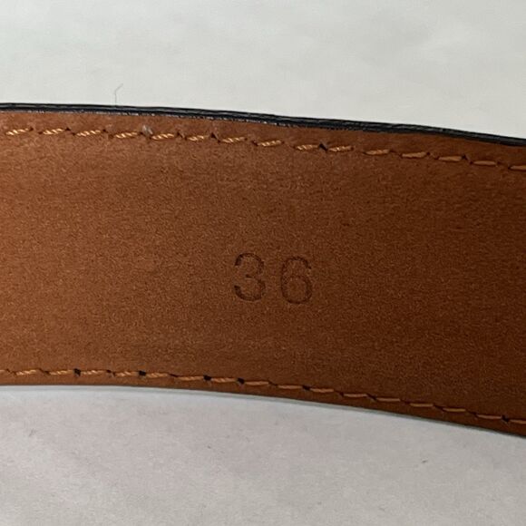 BROOKS BROTHERS MADE IN ITALY BLACK GENUINE LEATHER DRESS BELT SIZE 36 - Picture 10 of 16